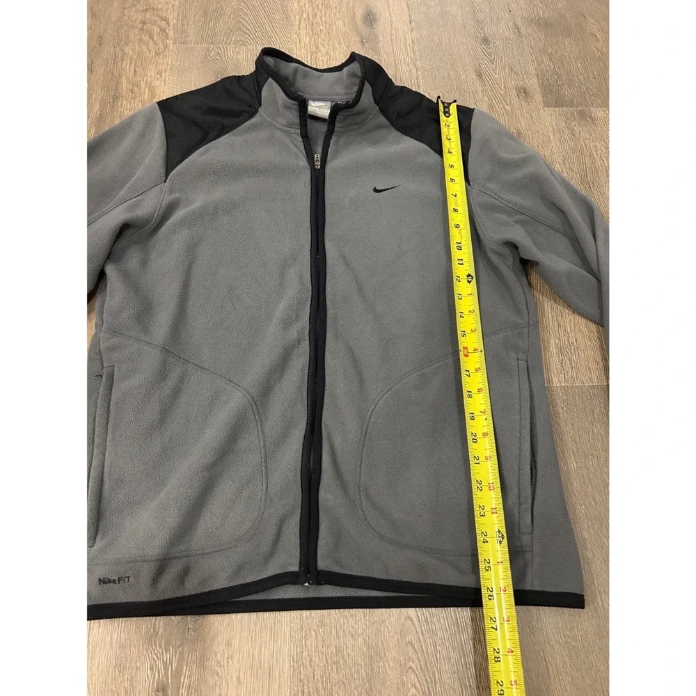 Nike Mens NikeFIT‎ Therma Full Zip Fleece Jacket Grey Black Sportswear Size M